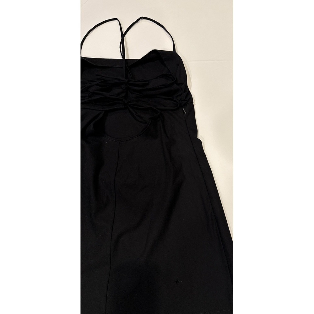 ZARA Mini Black Dress Spaghetti Straps, Small, RN#77302, Semi Open Back Side Zip - Picture 7 of 10